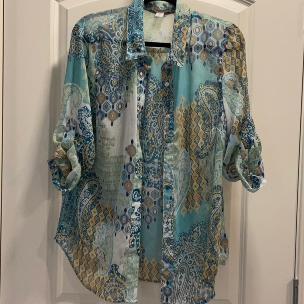 Coldwater Creek size L/14 semi sheer blouse
